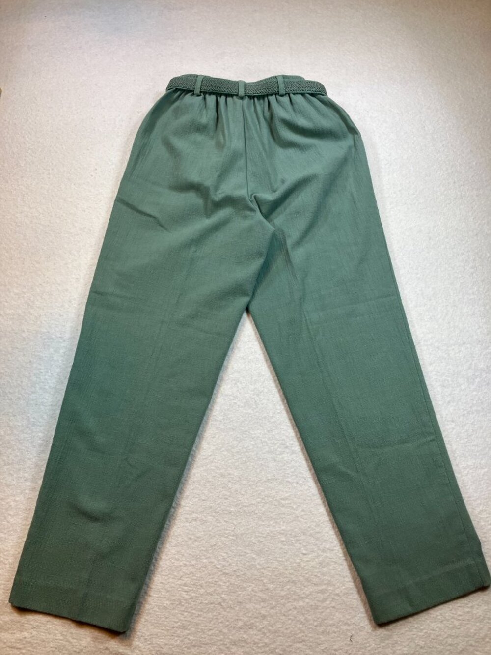 Alfred Dunner Womens Sage Green Elastic Waist Belted Pants Size 8 - Picture 3 of 5